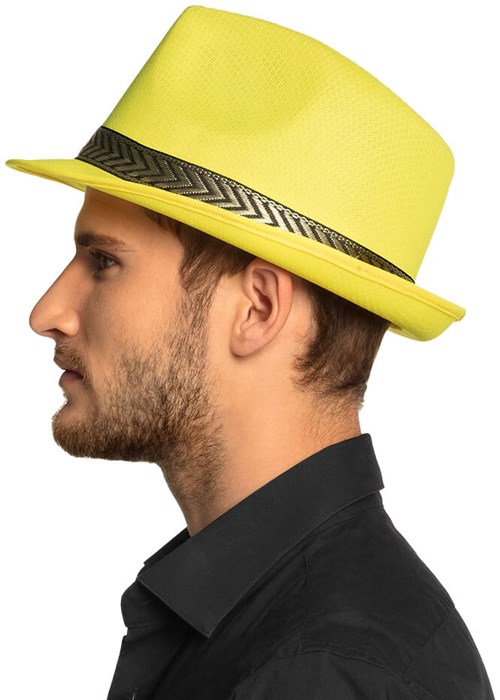 Hoed Funk Geel (zijkant)