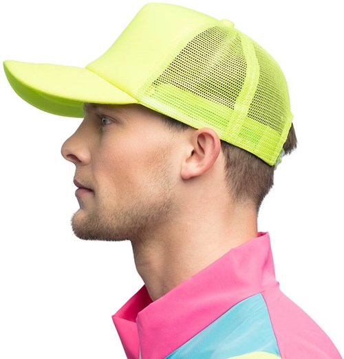 Trucker Pet Neon Geel (voorbeeld zijkant)