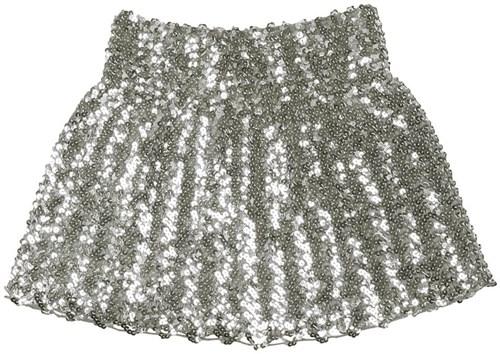 Mini Rokje Pailletten Zilver voor dames (voorbeeld)