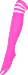 Overknees / Cheerleader Sokken Pink-Wit