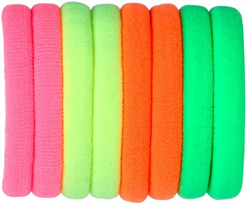 Neon Haarbandjes Disco Eighties - 8st (product 2)