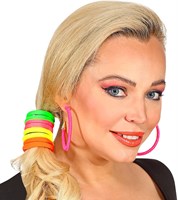 Neon Haarbandjes Disco Eighties - 8st (voorbeeld 2)