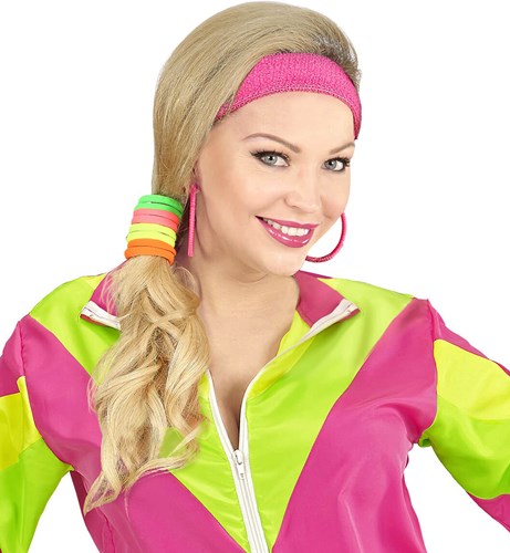 Neon Haarbandjes Disco Eighties - 8st