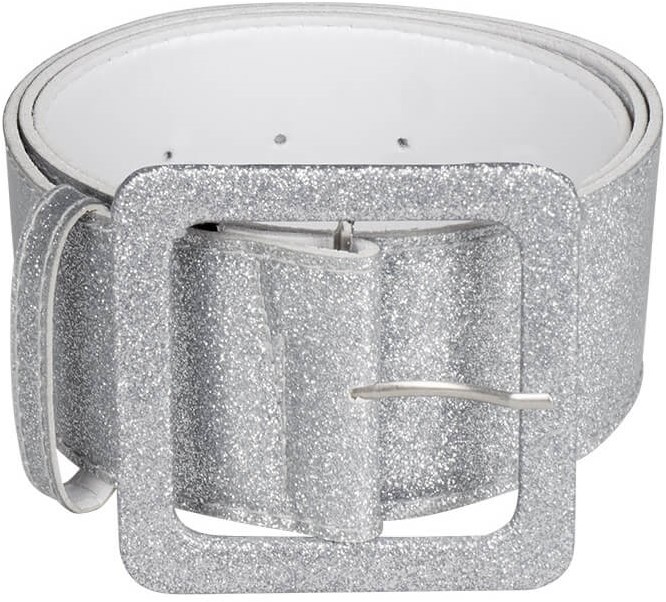 Longwu Dames Sparkle Glitter Strass Riem Brede Elastische Taille Riemen Zilver Elastische Riemen voor Vrouwen Party Jurk, Wit, 70 cm/Fits waist size 27-32