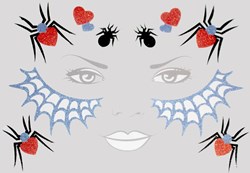 Halloween Gezicht Sticker Glitter Spin