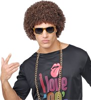 Pruik Disco Seventies Afro Bruin (voorbeeld)