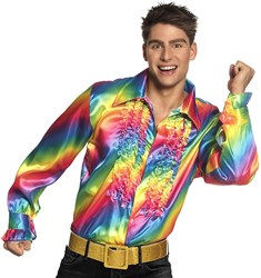 Disco Ruches Blouse Rainbow - Regenboog