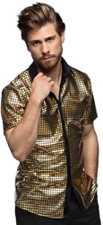 Heren Disco Blouse Goud Diamond
