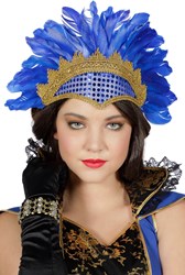 Samba Tooi met Pailletten en Veren Blauw
