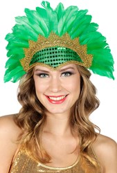 Samba Tooi met Pailletten en Veren Groen