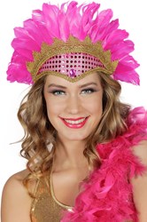 Samba Tooi met Pailletten en Veren Pink