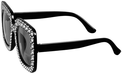 Bril Bling Bling Zwart (zijkant)