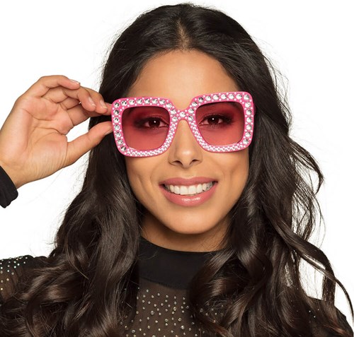 Bril Bling Bling Roze