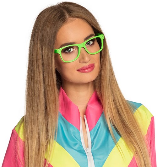 Feestbril Neon Groen