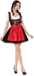 Dirndl Letitia Rood/Zwart voor dames