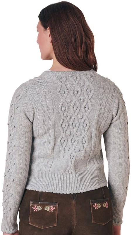 Dames Trachten Vest Wanda Lichtgrijs (achterkant)