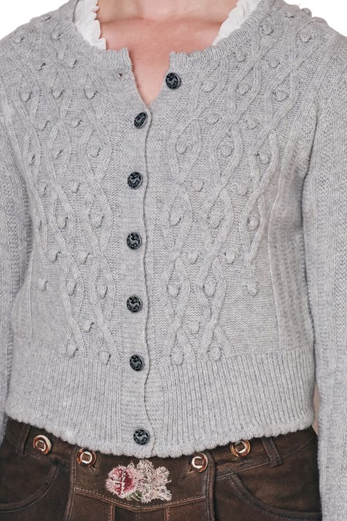 Dames Trachten Vest Wanda Lichtgrijs (detail)