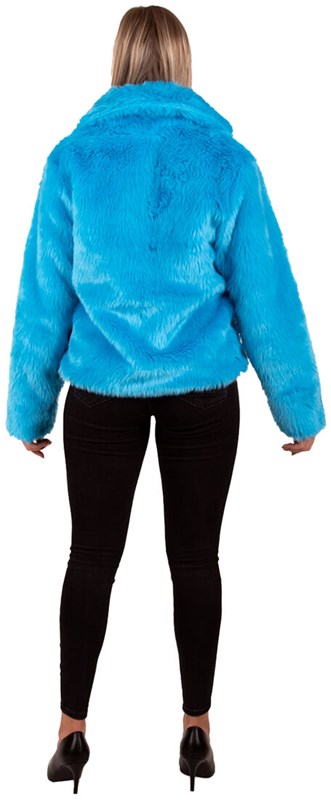 Carnavals Bontjas Neon Blauw voor dames (achterkant)