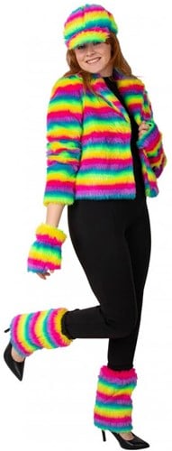 Carnavals Bontjas Regenboog Streep voor dames