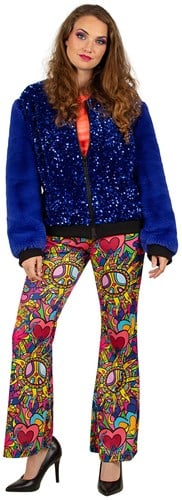 Pailletten Jasje met Bont Blauw