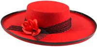 Hoed Senorita Rood-Zwart (product)