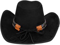 Cowboyhoed Django Zwart (achterkant)