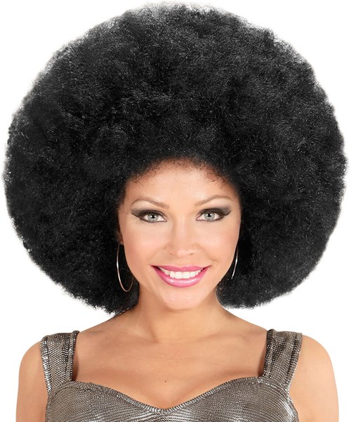 Zwarte Afro Pruik - Extra Groot (vrouw)
