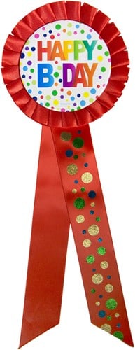 Rozet Happy Birthday Stippen XL (28cm)