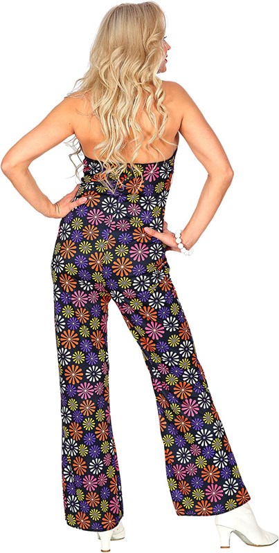 Jumpsuit Disco Seventies Flower Power (achterkant)