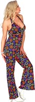 Jumpsuit Disco Seventies Flower Power (zijkant)