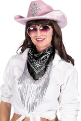 Bandana Met Strass En Franjes Zwart/Zilver