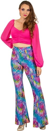 Flared Broek Slangenprint-Multi