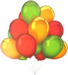 Raamsticker Ballonnen Rood-Geel-Groen (35x50cm)