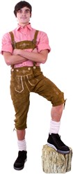 Lederhose Lang Lichtbruin (rundleer) voor heren 