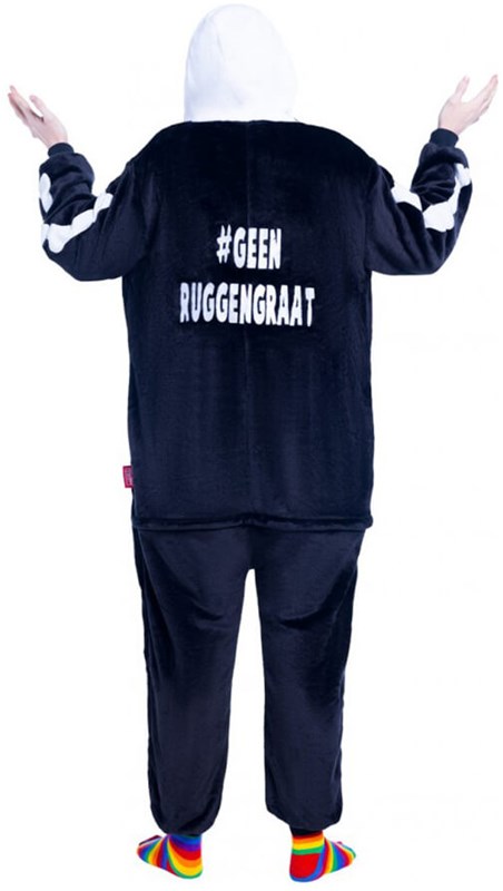 Onesie Skelet  - Geen Ruggengraat (achterkant)