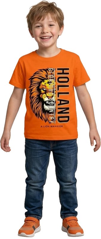 Oranje Shirt Holland Lion Warrior Kind