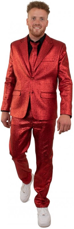 Herenkostuum Metallic Rood Luxe
