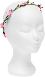 Bloemenhaarband Roze met Strass