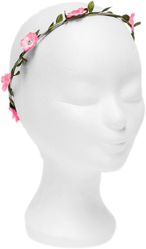 Bloemenhaarband Roze met Strass