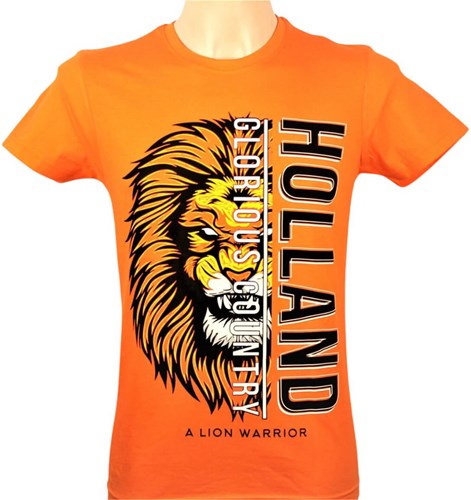 Oranje Shirt Holland Lion Warrior