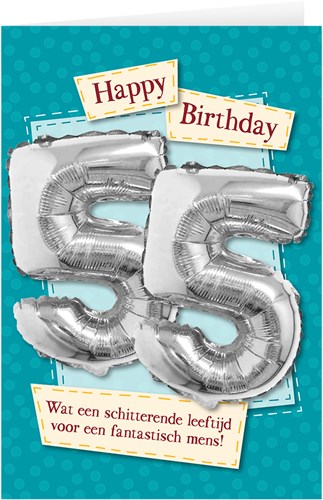 Leeftijd Ballonnen Giftcard 55 jaar 30cm