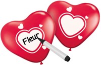 Beschrijfbare Hart Ballonnen Rood (6st)
