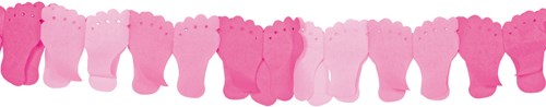 Slinger Voetjes Papier Roze 6mtr