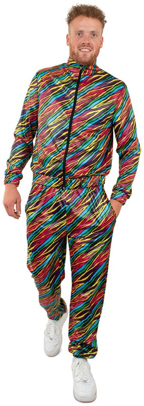 Heren Trainingspak Regenboog Zebra