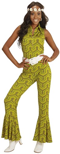 Jumpsuit Disco Seventies Retro Groen