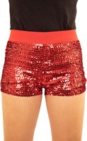 Pailletten Hotpants Rood