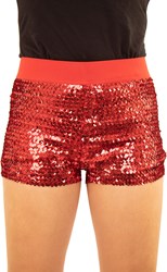Pailletten Hotpants Rood