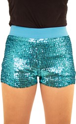 Pailletten Hotpants Turquoise