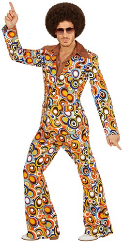 Heren Disco Seventies Outfit Cirkels