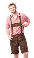 Heren Lederhose Kort Smokey Bruin (Wildleer) -2